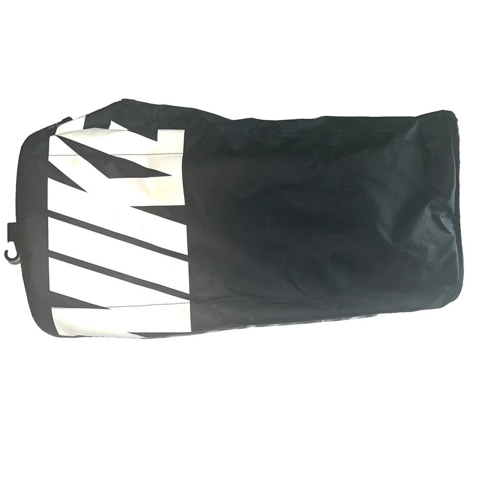 NIKE Training Duffel Bag Black Swoosh 21 x 12 x11 Mulitple Pockets Dual Handles